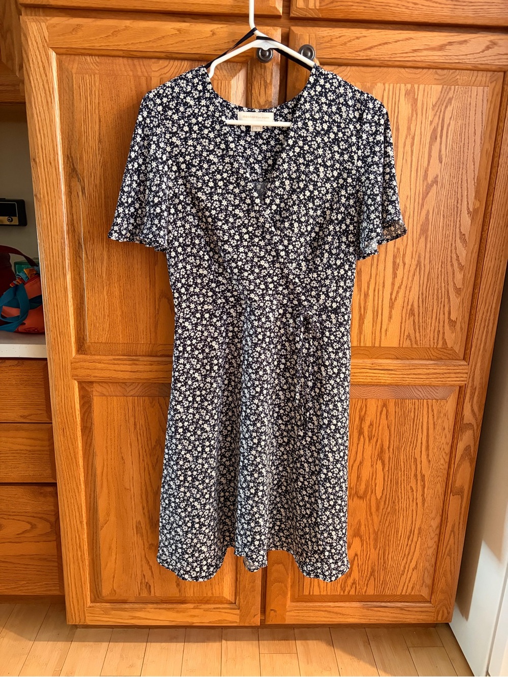 Monteau Navy Blue Floral Midi Dress